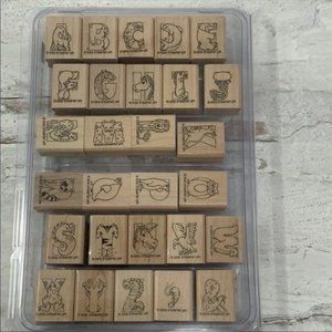 Stampin’ Up! 2005 Animal Alphabet Stamp 28 pc Set